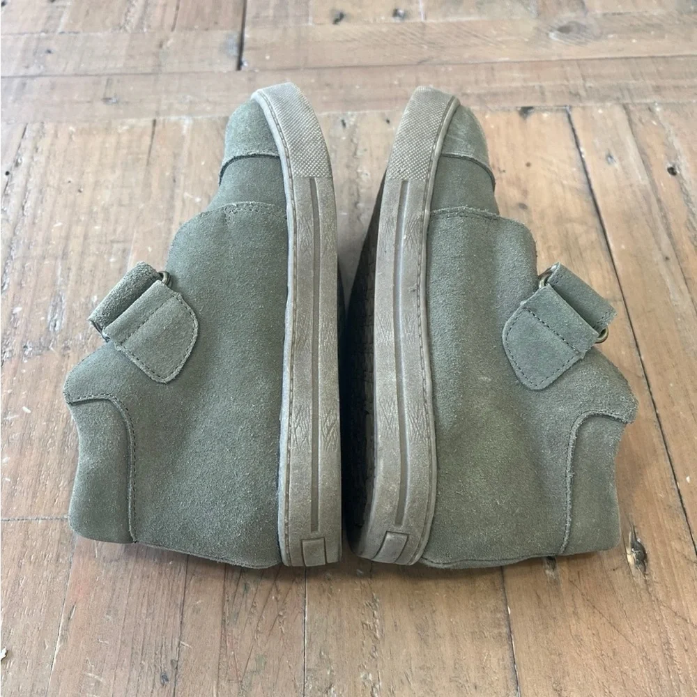 SweetHoney suede green hi top sneakers leather hook and loop big kid size 1